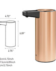 EKO Deluxe Aroma Smart Liquid Soap Dispenser - Rose Gold – Dimensions