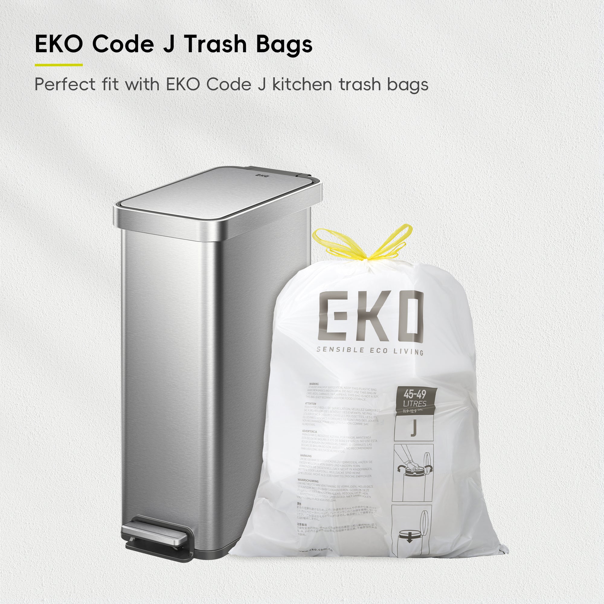 Hudson Slim 50L / 13.2 Gallon Matte Stainless Steel Step Trash Can with Lid