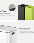 Edison 8+8 Gal Kitchen Trash Can with Dual Removable Liners-Matter White