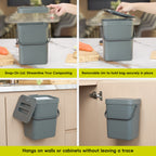 Puro Compost Bin with Lid Dark Gray