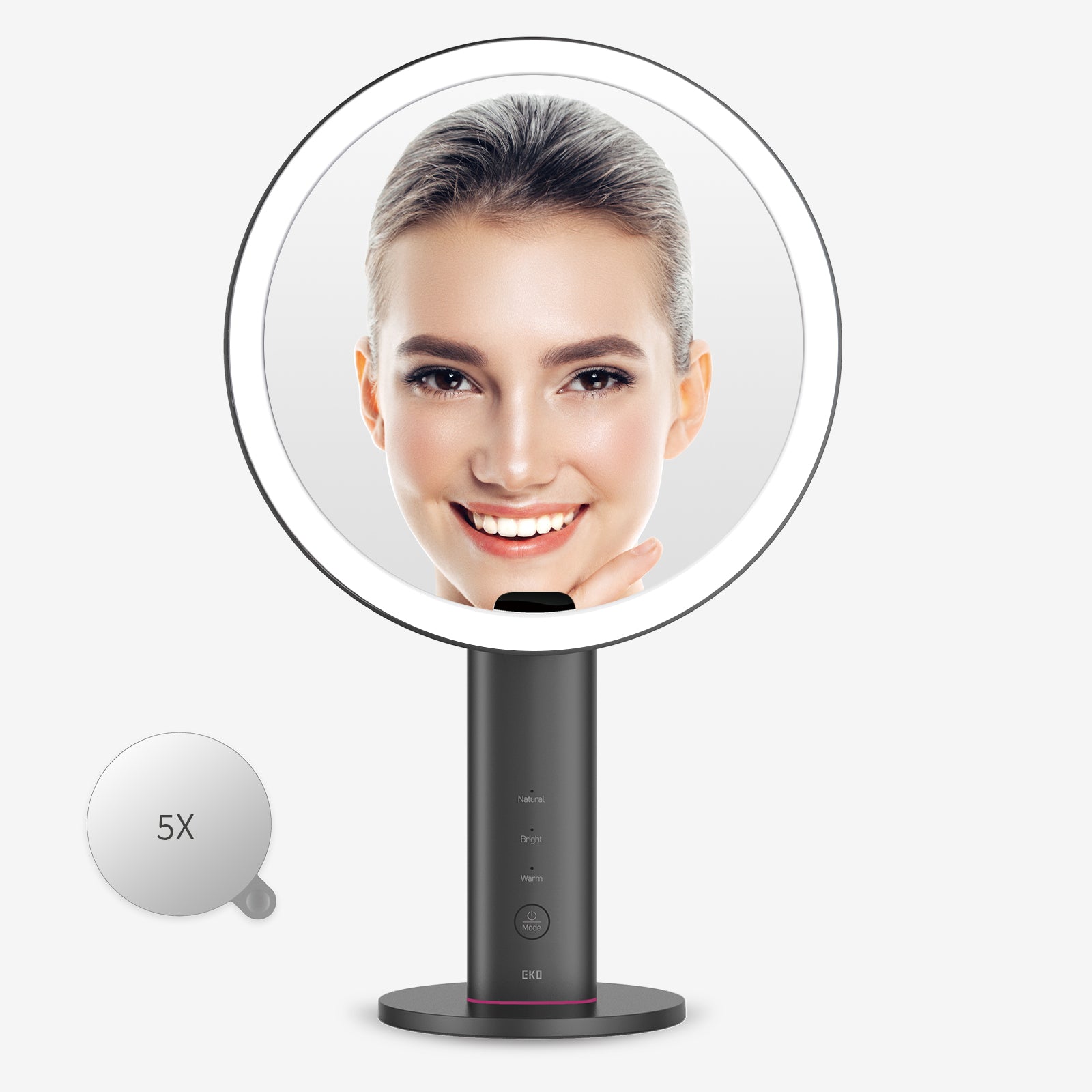 EKO iMira Ultra Clear 8" Sensor Mirror - Dark Gray 1X/5X – Clear 5x