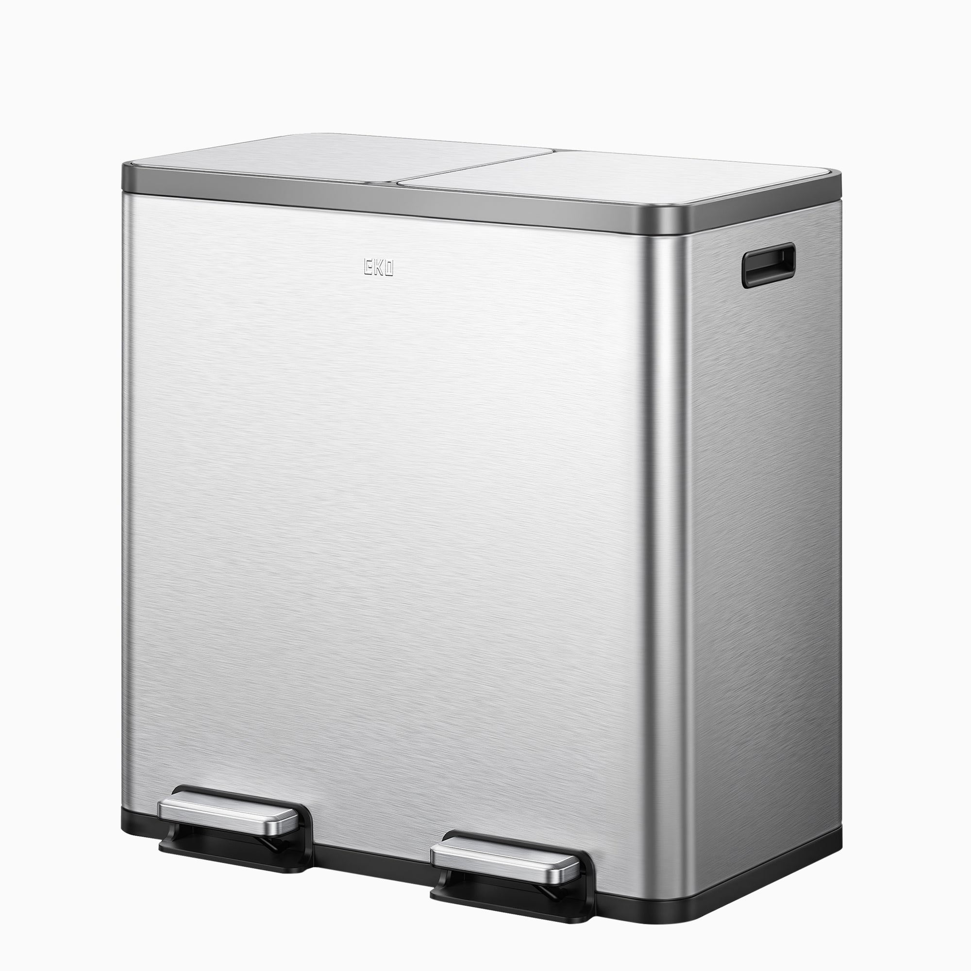 EcoCasa Plus dual-compartment stainless steel recycling trash can