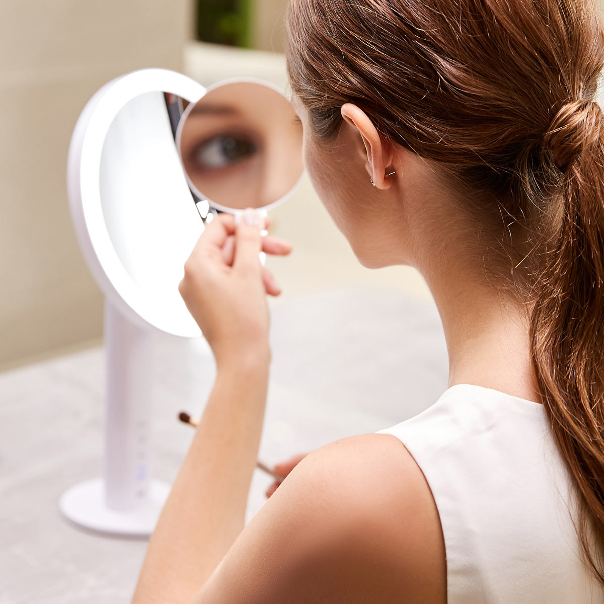 EKO iMira Ultra Clear 8" Stainless Steel Sensor Mirror - White 5X/10X – Eyes