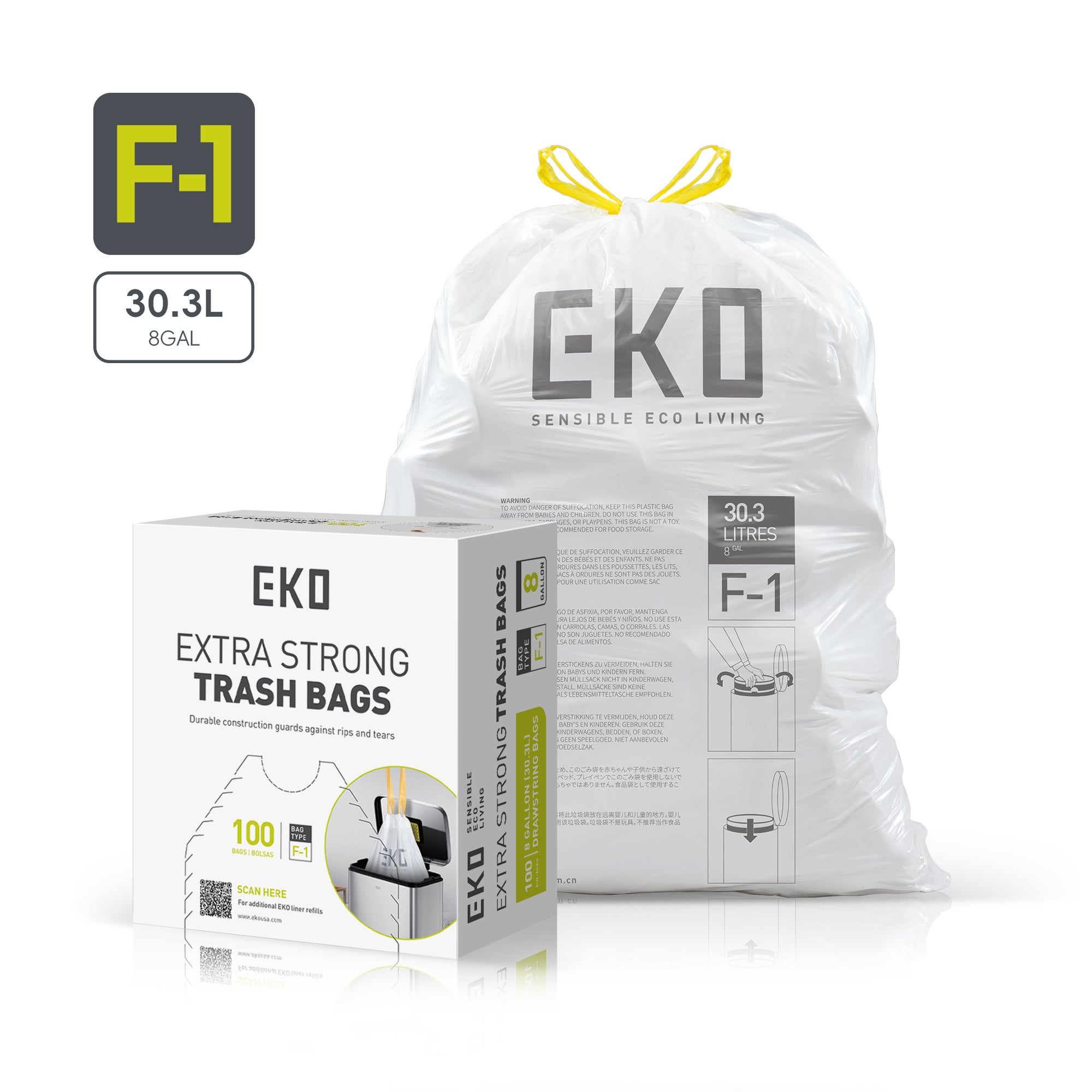 Easy-Dispense Roll Trash Bag Code A-Z / 1.6-21 Gal