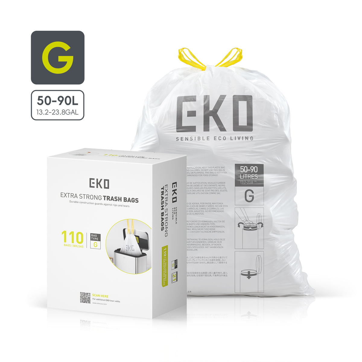 Easy-Dispense Trash Bag Code E-Z / 8-21 Gal