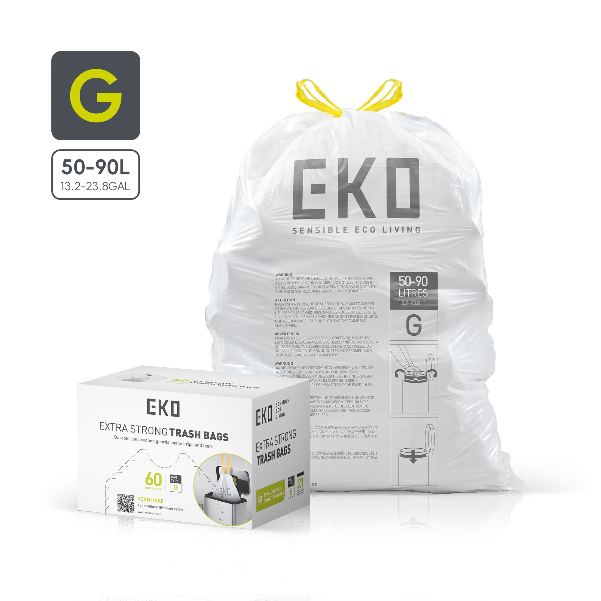 Easy-Dispense Roll Trash Bag Code A-Z / 1.6-21 Gal