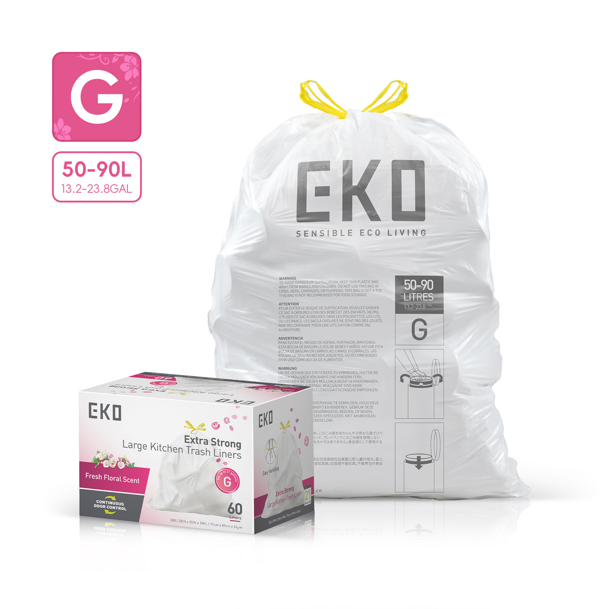 Easy-Dispense Trash Bag Code E-Z / 8-21 Gal