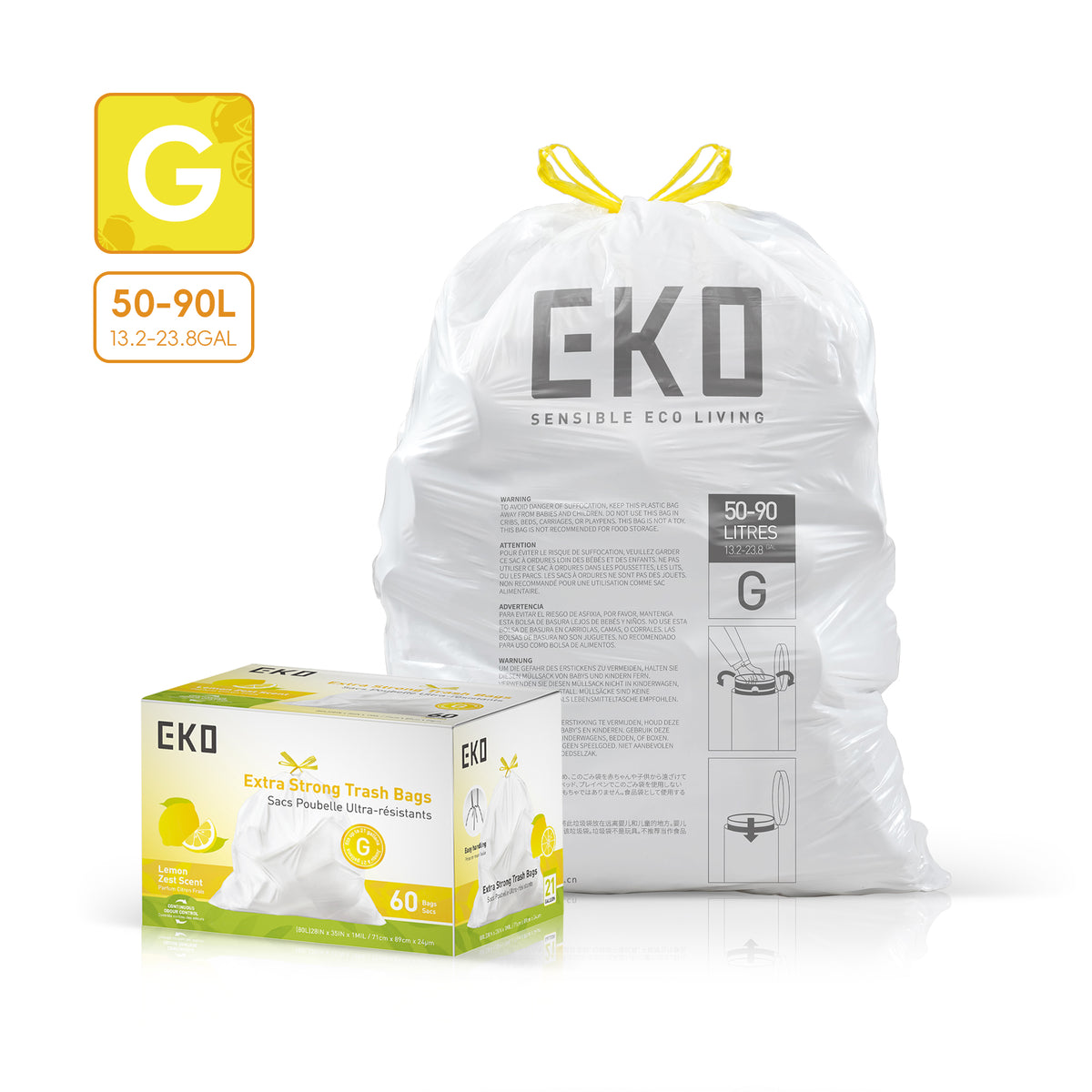 Easy-Dispense Trash Bag Code E-Z / 8-21 Gal