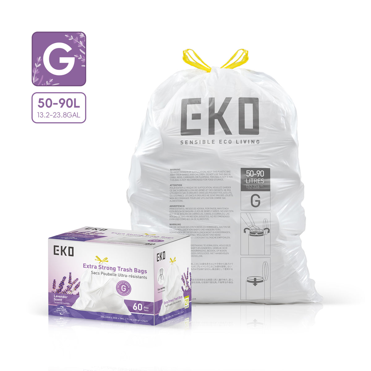 Easy-Dispense Trash Bag Code E-Z / 8-21 Gal