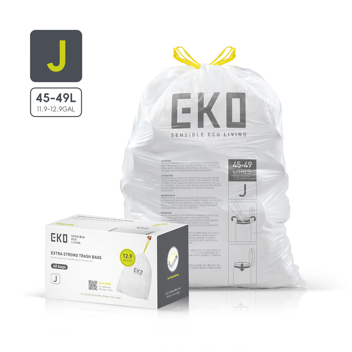 Easy-Dispense Trash Bag Code E-Z / 8-21 Gal