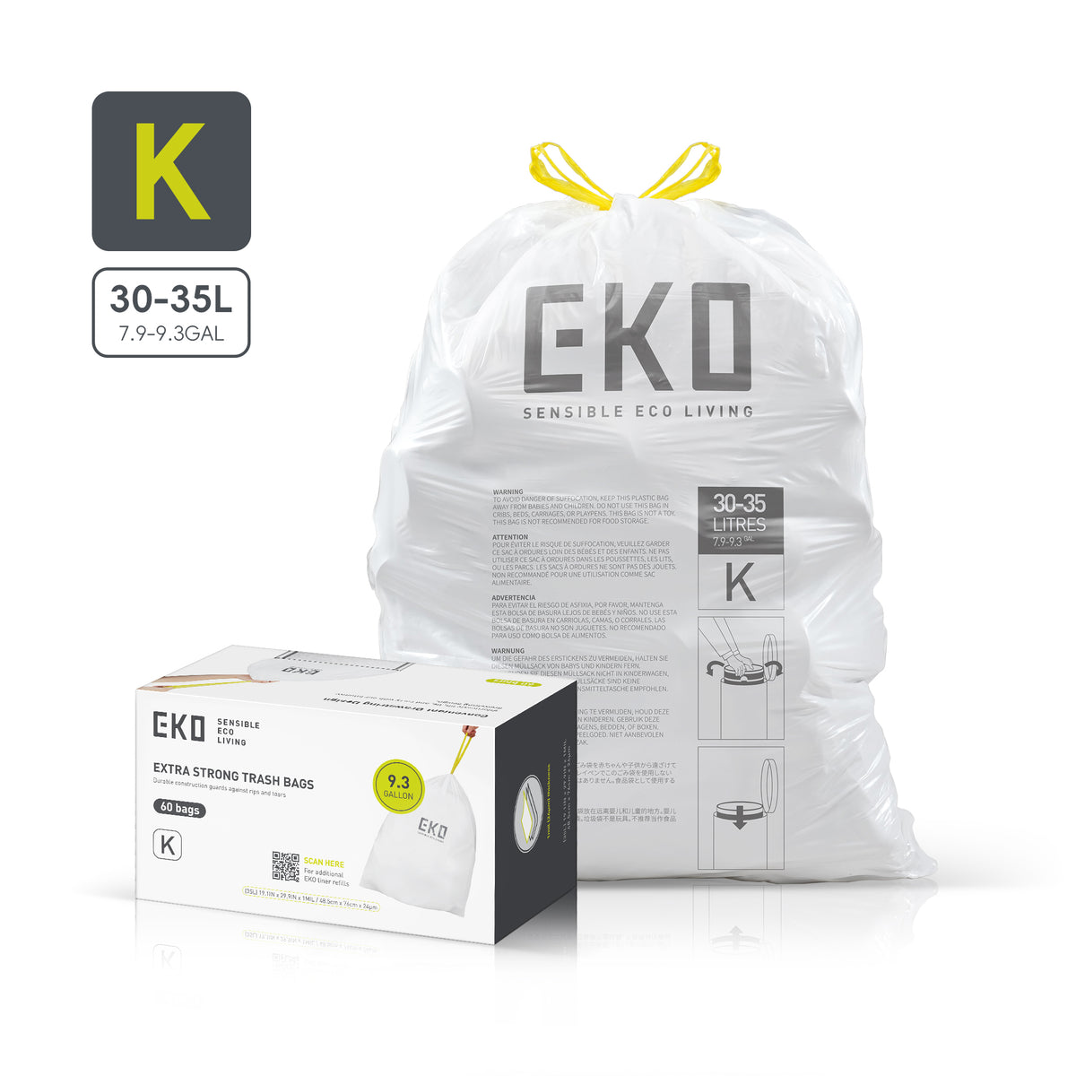 Easy-Dispense Trash Bag Code E-Z / 8-21 Gal