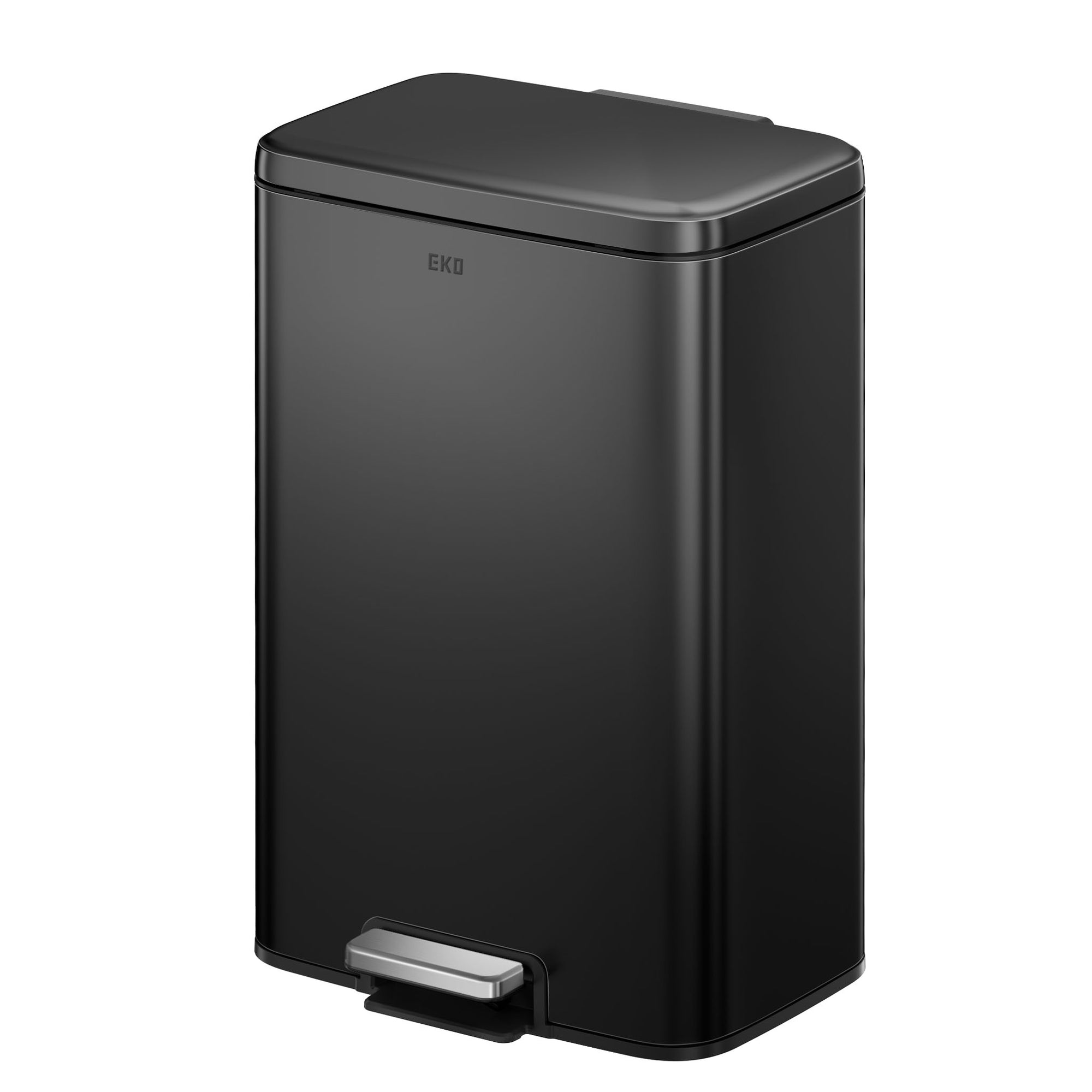 EKO Maxwell Step On Foot Pedal Trash Can, 13.2 Gallon/50L Matte Black Steel