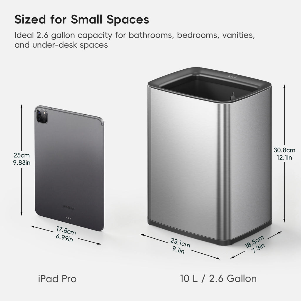 Laguna Open Top Trash Can with Removable Inner Basket 10 L / 2.6 Gal