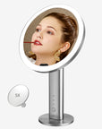 EKO iMira Ultra Clear 8" Sensor Mirror - Dark Gray 1X/5X – Easily Apply Lipstick