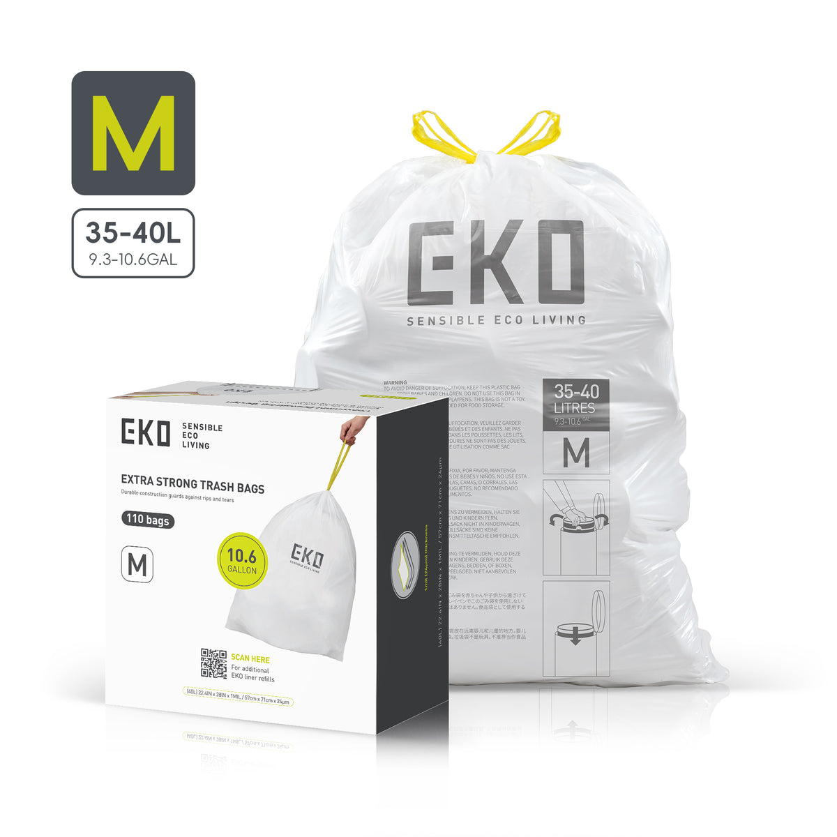 Easy-Dispense Trash Bag Code E-Z / 8-21 Gal
