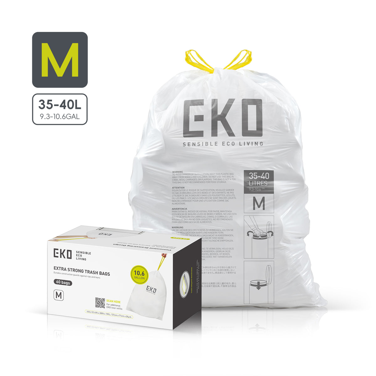 Easy-Dispense Trash Bag Code E-Z / 8-21 Gal