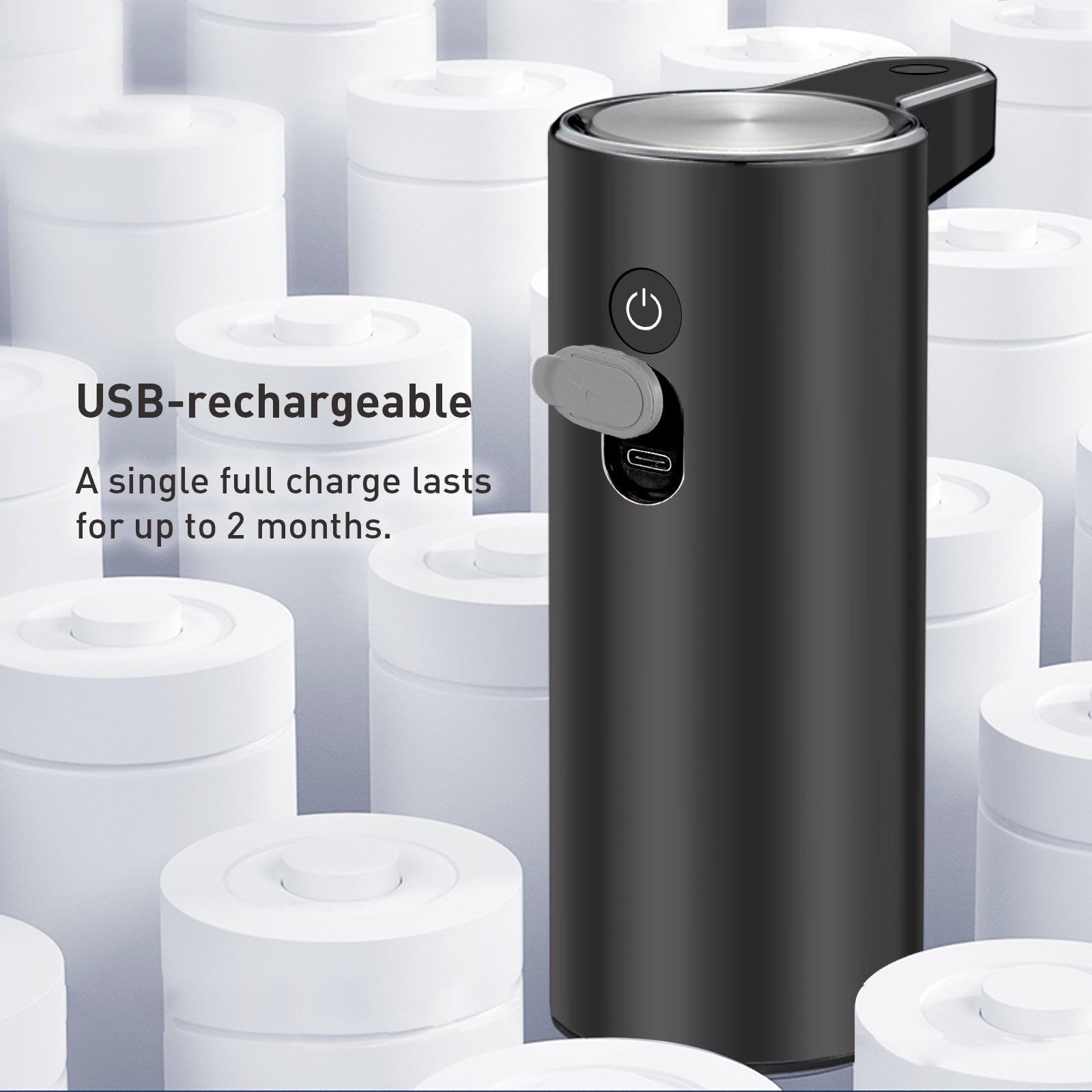 EKO Aroma Smart Liquid Soap Dispenser - Dark Gray – USB Rechargeable