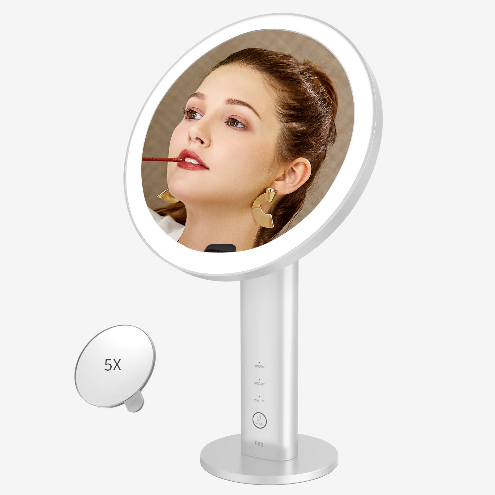 EKO iMira Ultra Clear 8" Sensor Mirror - White 1X/5X – Lipstick