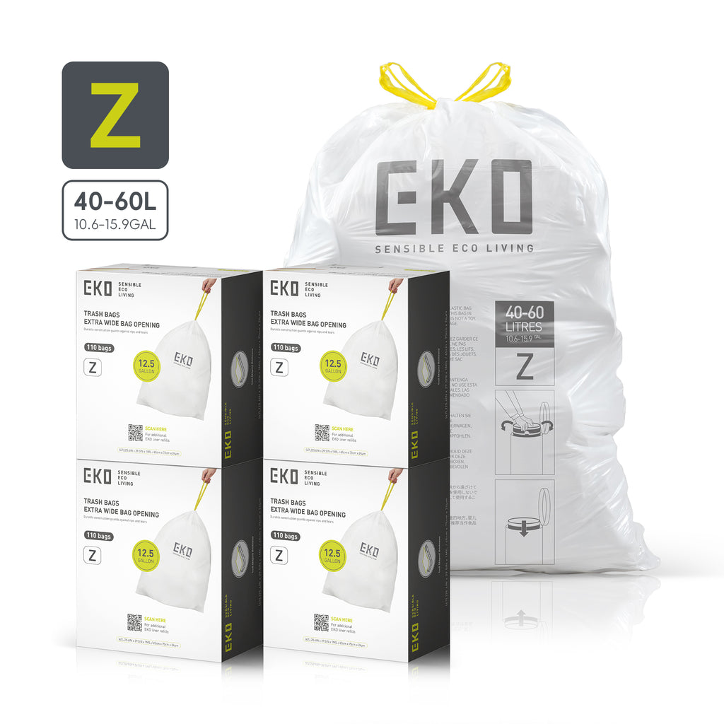Code Z Easy-Dispense Roll Trash Bags, 40-60 L / 10.6-15.9 Gal