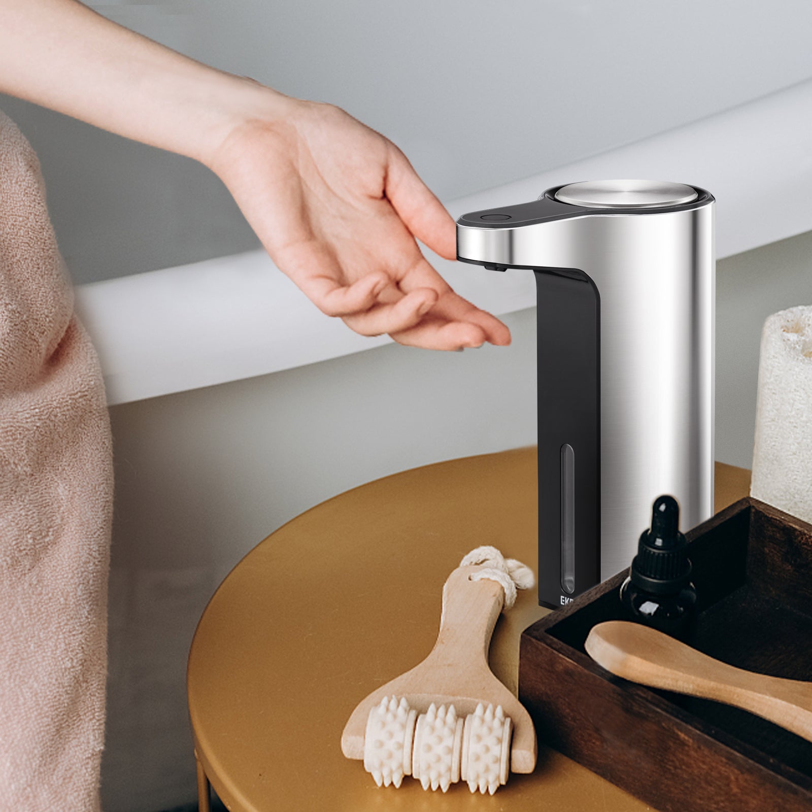 EKO Aroma Smart Liquid Soap Dispenser - Stainless Steel – Convenient