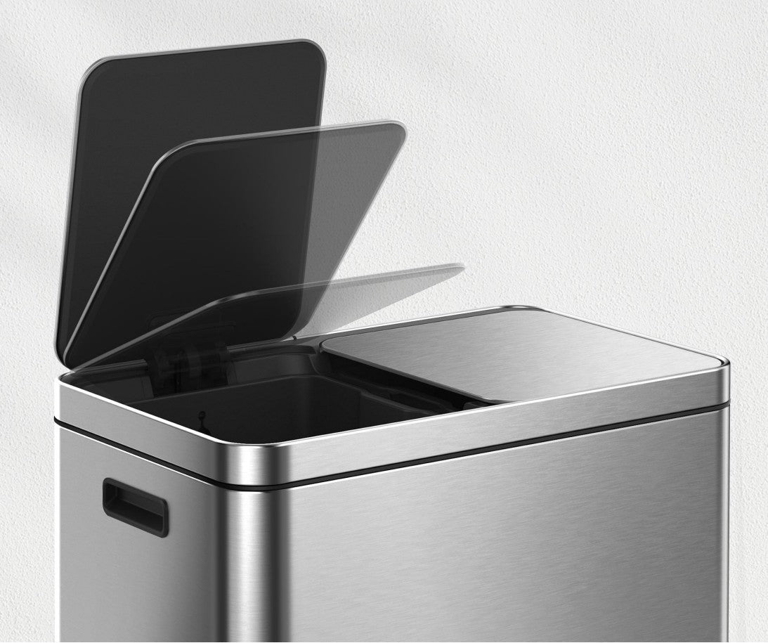 Quiet Soft-Close Lid Recycling Trash Cans